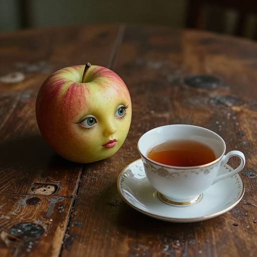 Surreal Apple and Teacup Dialogue
