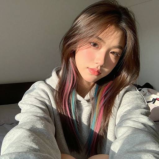 Cozy Egirl Selfie in Soft Sunlight