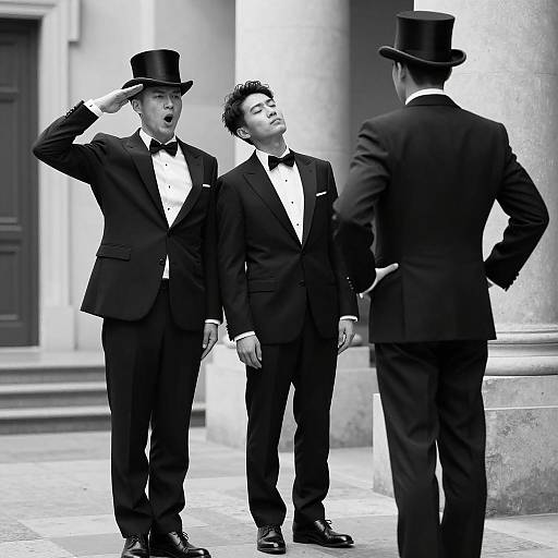 Dramatic Hallway Trio in Monochrome