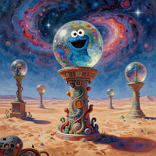 Futuristic Desert with Crystal Ball