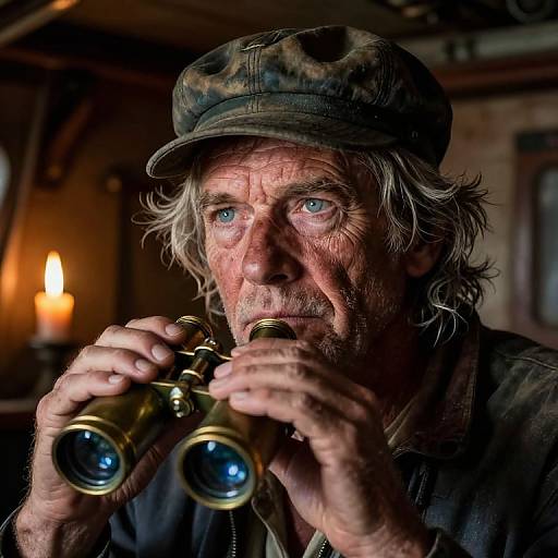 Photorealistic Portrait of Weathered Sailor