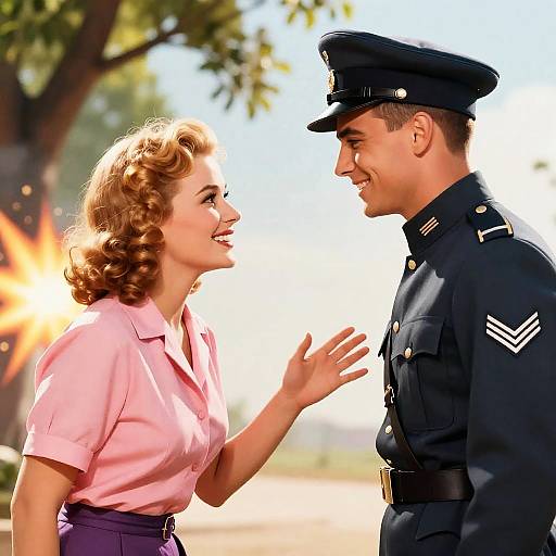 Vintage Movie Poster with Charming Characters