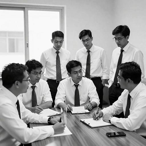 Business Meeting of Men in Formal Attire