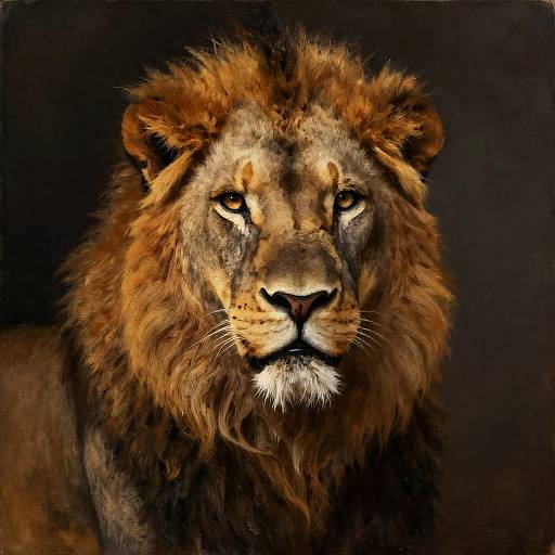 Rembrandt-Style Majestic Lion and Goonies Monster