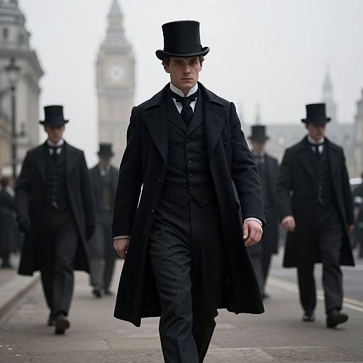 Victorian Gentleman in Foggy London