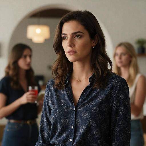 Serious Woman in Stylish Indoor Setting