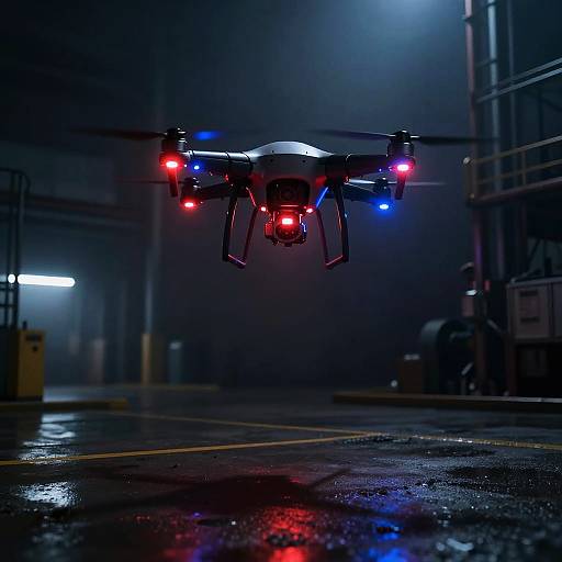 Cinematic Drone Patrol in Fog