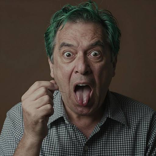 Dramatic Portrait of a Green-Haired Man