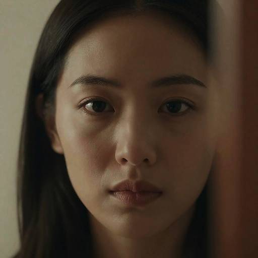 Intense Gaze: Serene Close-Up Portrait