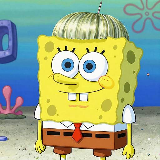 Spongebob with Bowl Cut Hair