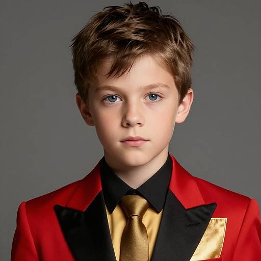 Boy in Red and Gold Suit