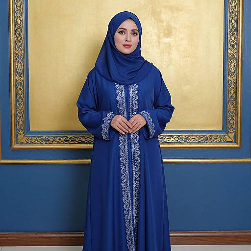 Woman in Blue Hijab Portrait