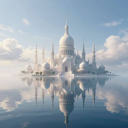 Majestic Floating City Above Sea