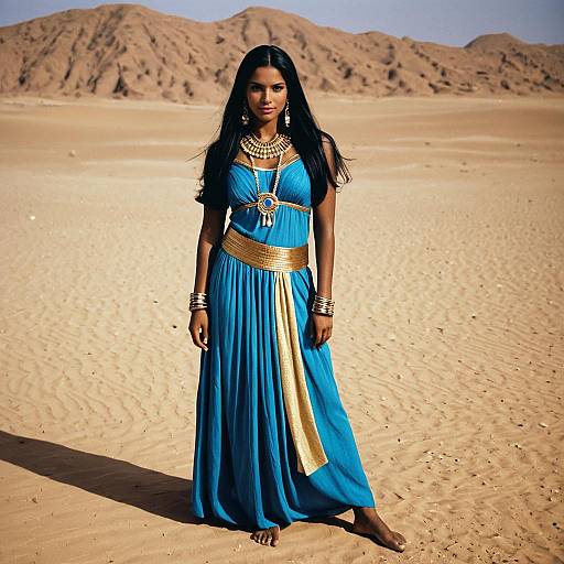 Realistic Egyptian Costume Woman in Desert