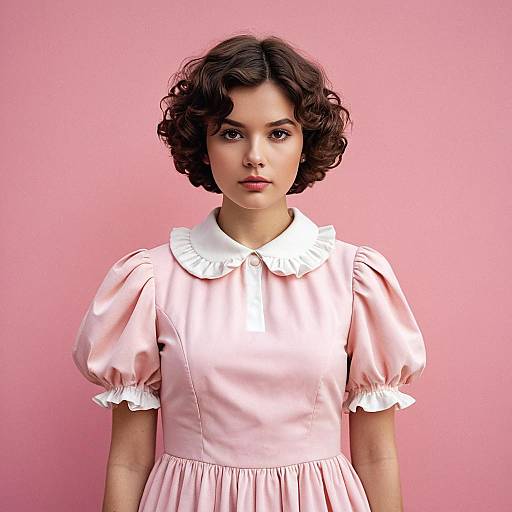 Retro Styled Young Woman Portrait