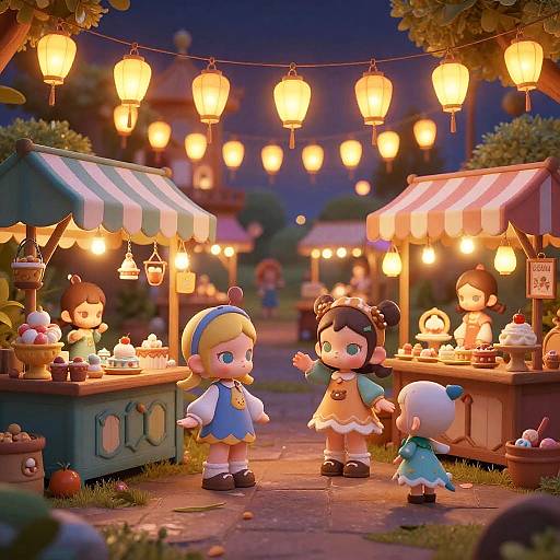 Whimsical Magical Marketplace Scene