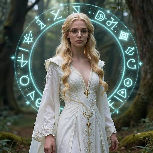 Blonde Mage in Enchanted Forest