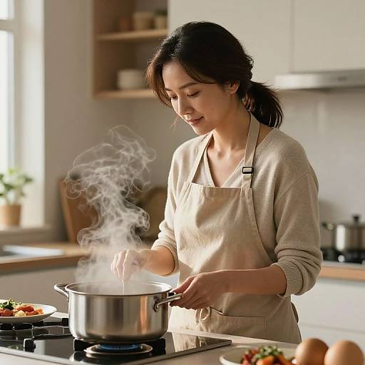 AI Mom Cooking Warm Dinner