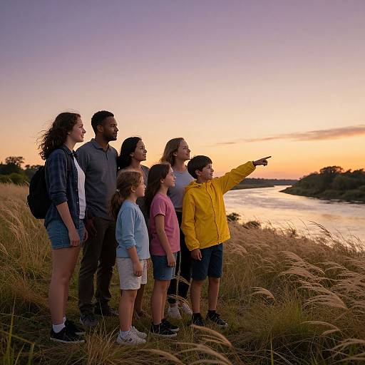 Golden Hour Family in Riverside Field