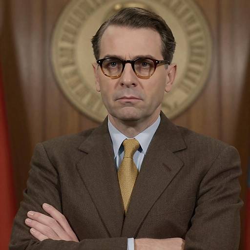 Stern Man in Classic Mid-Century Attire