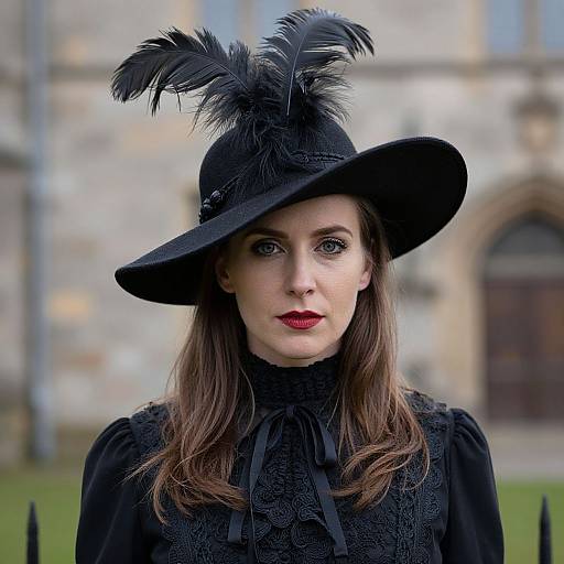 Victorian Halloween Woman's Feathered Hat