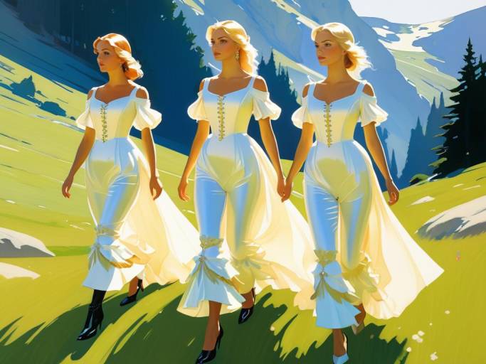 Elegant Models in a Flower Valley