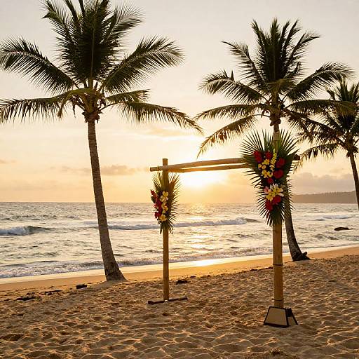 Romantic Tropical Beach Wedding Sunset