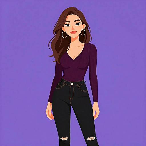 Smiling Woman in Casual Chic Outfit