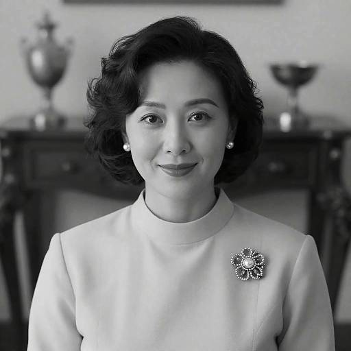 Elegant Black-and-White Portrait of Woman