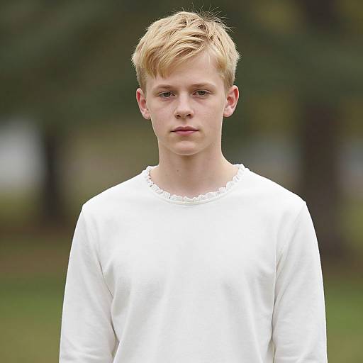 Realistic Blonde Male Outdoors Portrait