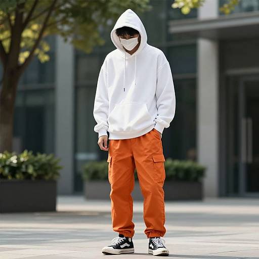 Mysterious Streetwear in Urban Sunlight