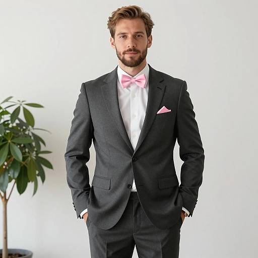 Stylish Groom's Party Portrait in Suit