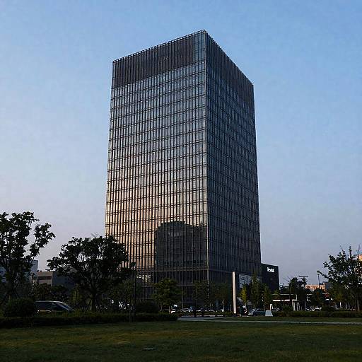 Photorealistic Dusk Urban Office Scene