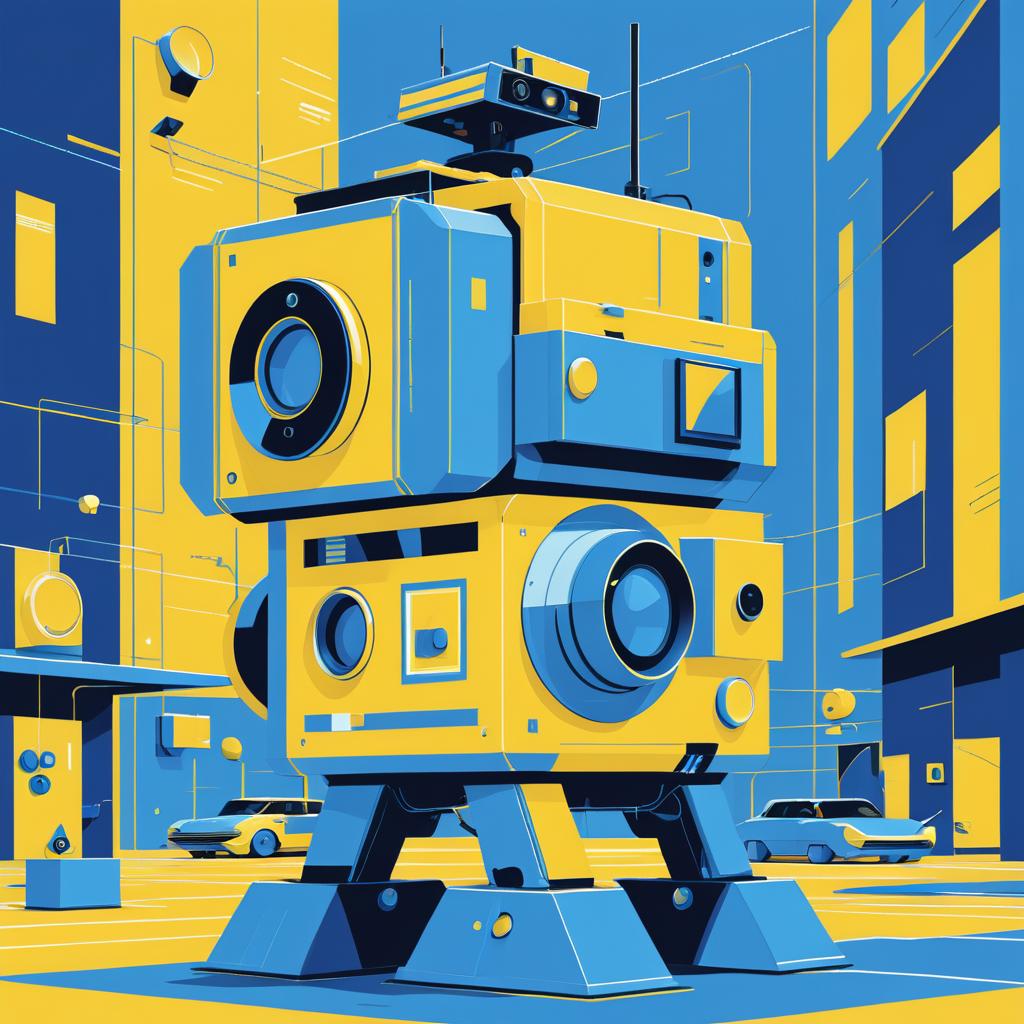 Vibrant Pop-Art Robot Illustration Design