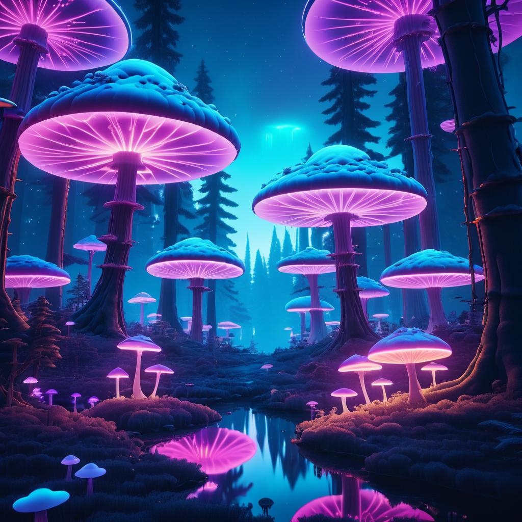 Cyberpunk Enchanted Forest Render