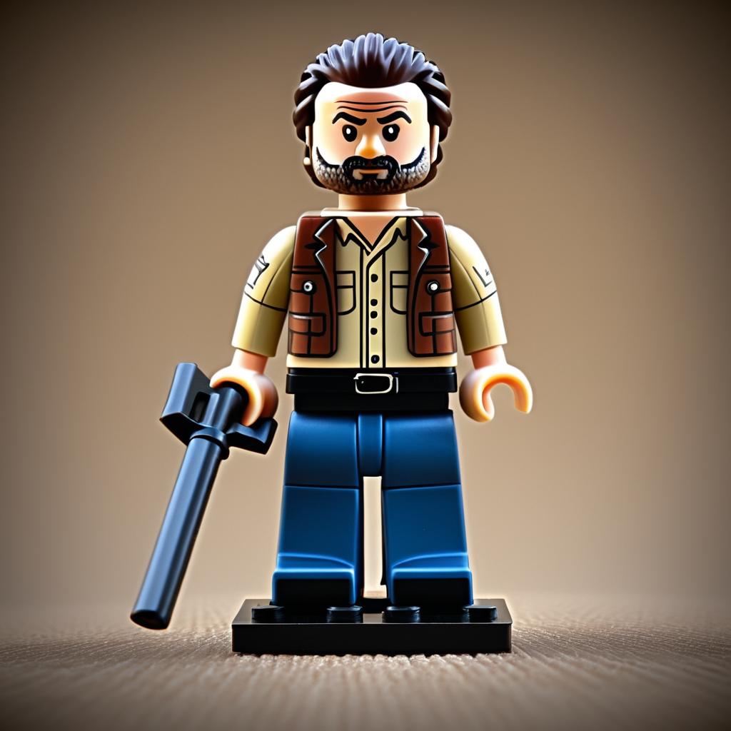 LEGO Rick Grimes in Vintage Style