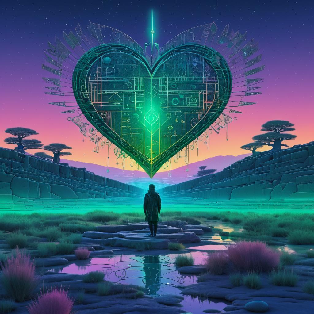 Majestic Neural Love in Twilight Art