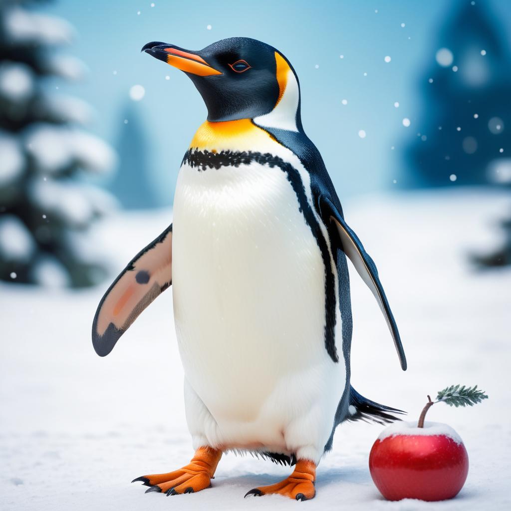 Whimsical Penguin as Snow White