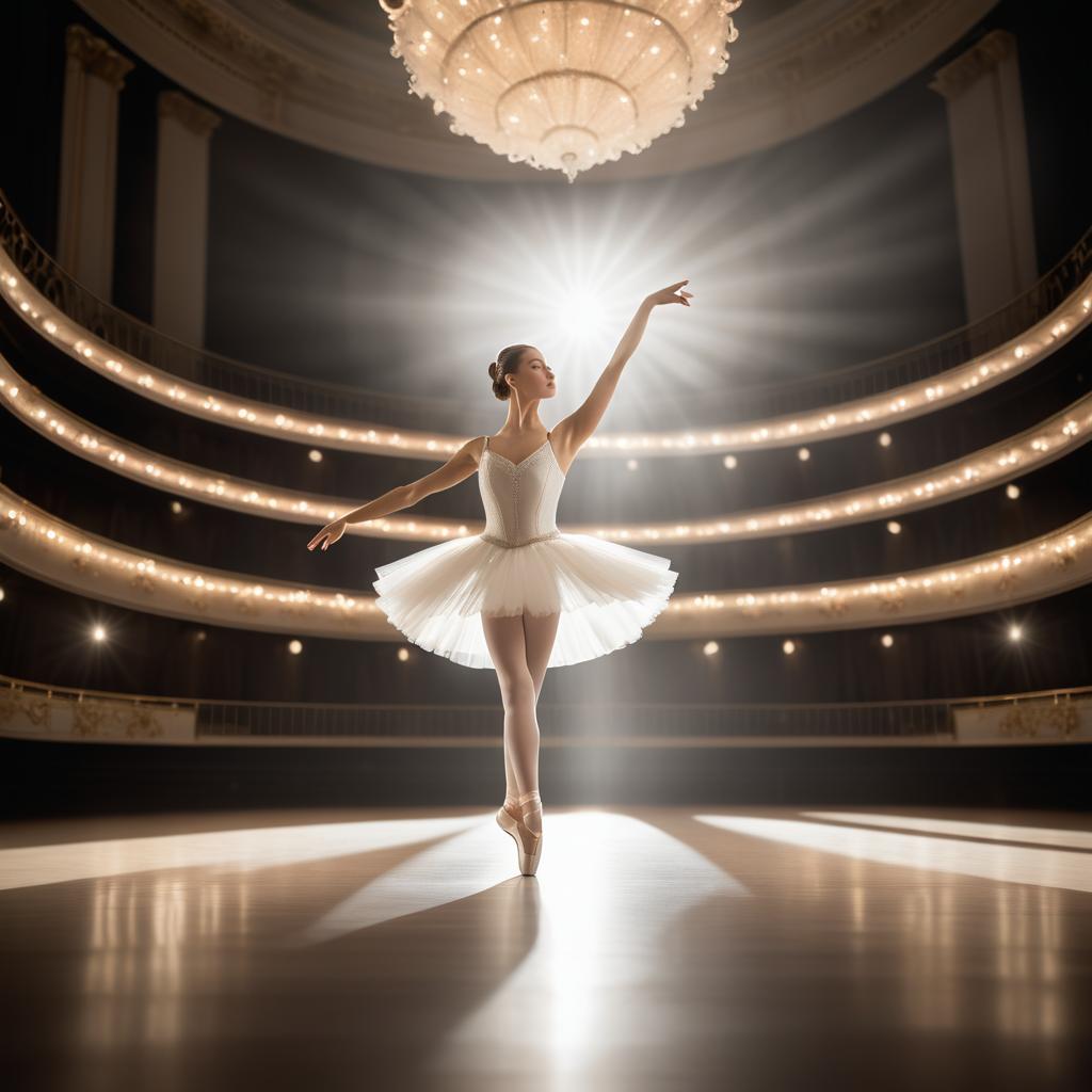 Elegant Ballerina in Grand Theater