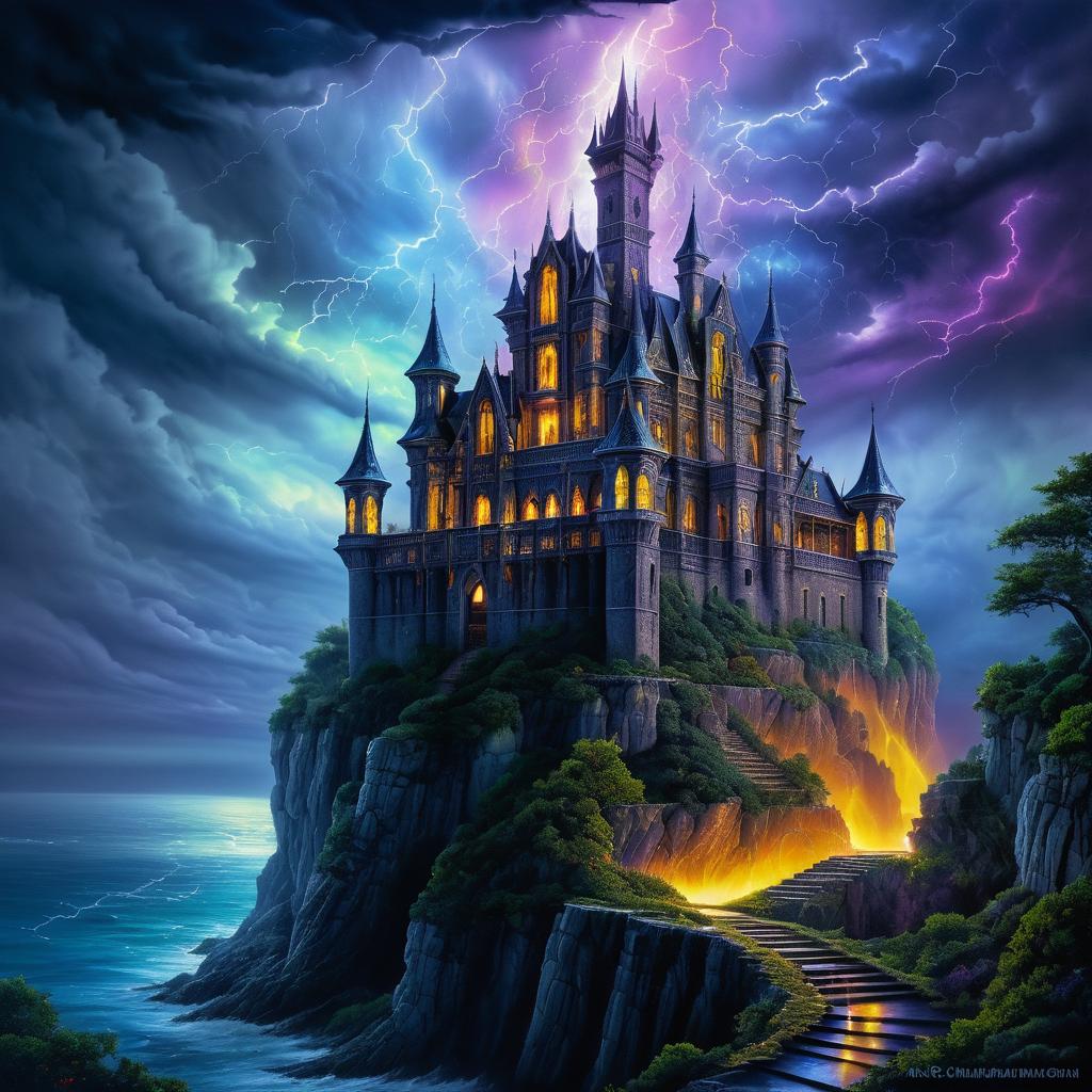 Haunted Castle Amidst Thunderstorm Epic