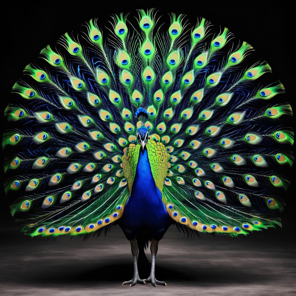 Alien Peacock: A Unique Studio Portrait