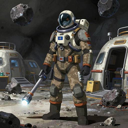 Rogue Asteroid Miner in Tech Anime Style