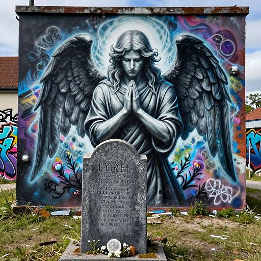 Graffiti Art Archangel Tyriel Praying