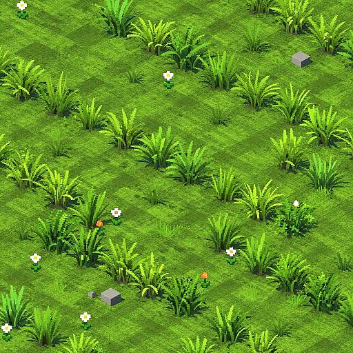 Pixel Art Grass on Battlefield Terrain