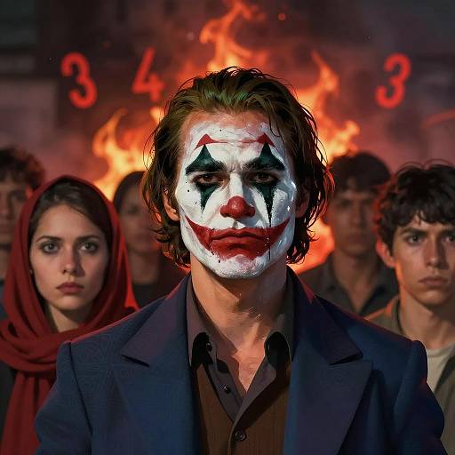 Ominous Man with Painted Face Illustration