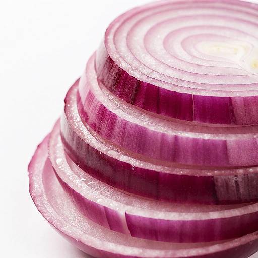 Close-Up Spiral Stack of Red Onions