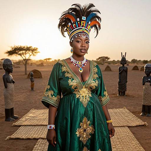 Elegant Bambara Woman in Traditional Attire