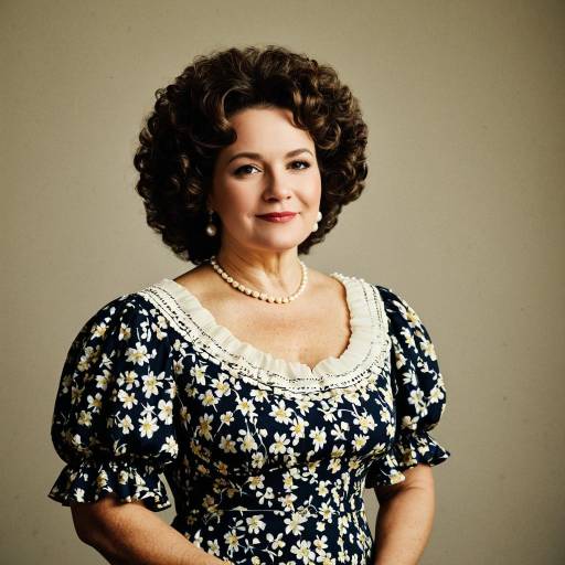 Middle-aged Woman in Elegant Floral Dress