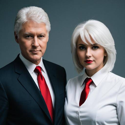 White-Haired Couple Wearing Red Ties
