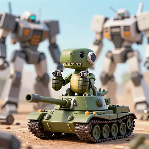 Cute Mech-Dinosaur on Tank